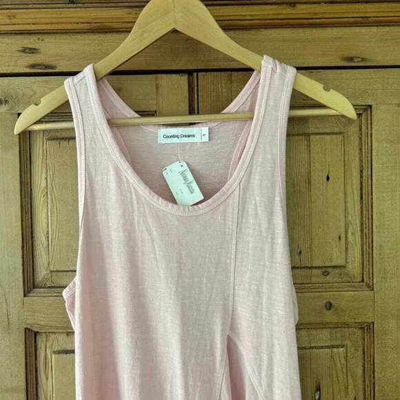 Counting Dreams Neiman Marcus Pale Pink Tank Midi Dress Womens Size Small NWT - Picture 3 of 12